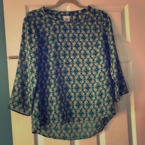 Cabi patterned green top